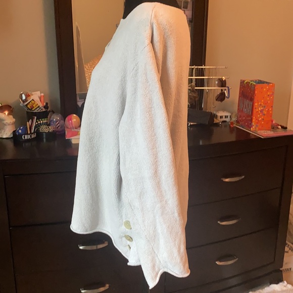 J.Jill 2X Soft Beige Long Sleeve Biconstituent Fiber V-Neck Shirt - Picture 9 of 12